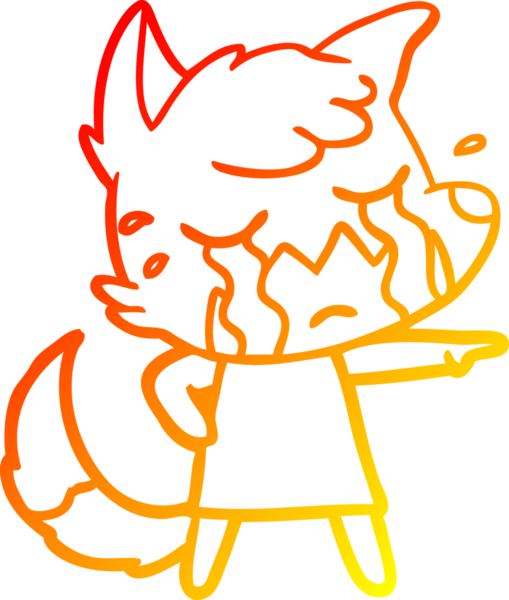 Bir insan tarafından çizilmiş ağlayan tilki çizgi filmi.