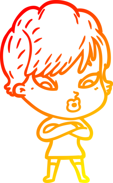 Bir insan tarafından çizilmiş bir karikatür kadın çizimi