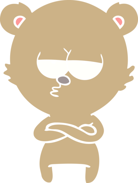 Sıkıcı ayı düz renkli çizgi film bir insan tarafından çizildi