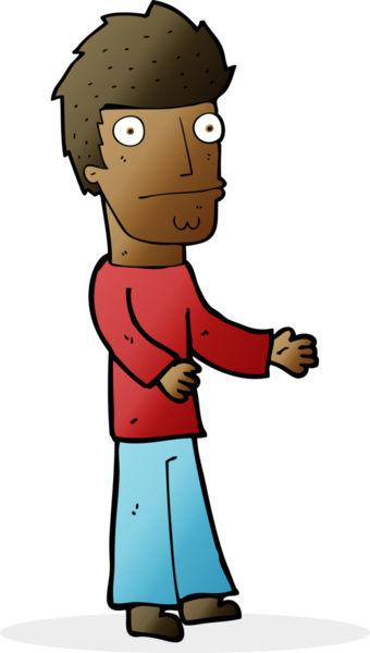 Bir insan tarafından çizilmiş, kafası karışmış bir adam.