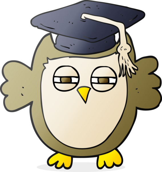 Bir insan tarafından çizilmiş serbest çizim akıllı baykuş.