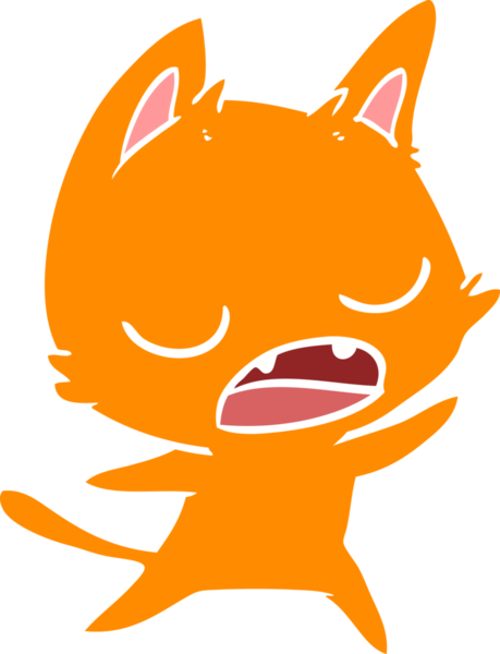 Konuşan kedi düz renkli çizgi film Bir insan tarafından çizildi