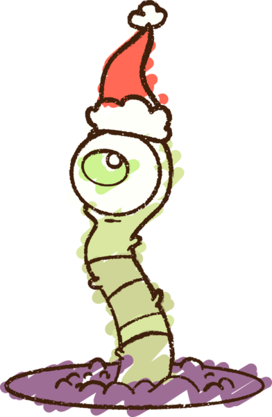 Bir insan tarafından çizilmiş Noel Canavarı Tebeşiri