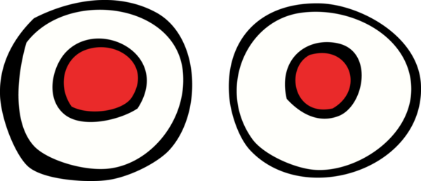 Bir insan tarafından çizilmiş kırmızı gözler.