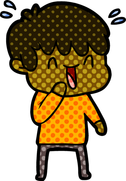 Bir insan tarafından çizilmiş gülen çocuk.