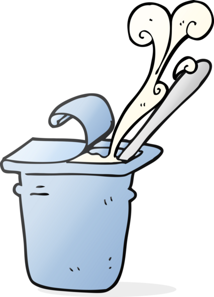 Bir insan tarafından çizilmiş serbest çizim yoğurt.