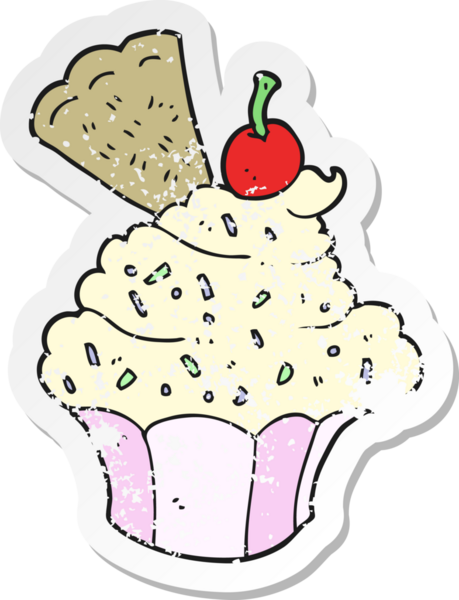 Bir insan tarafından çizilmiş bir karikatür kekinin gerilimli yapıştırması.