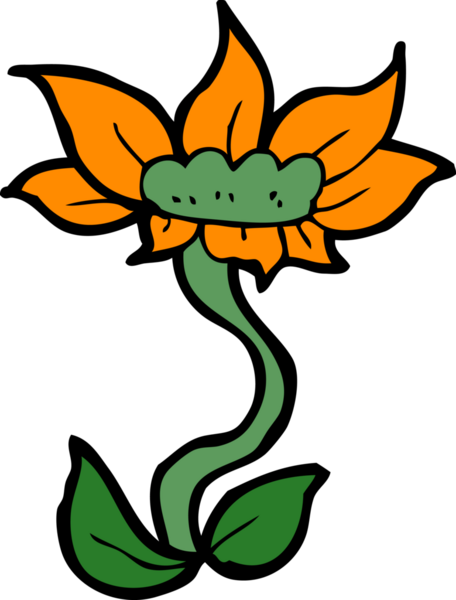 Bir insan tarafından çizilmiş karikatür çiçeği