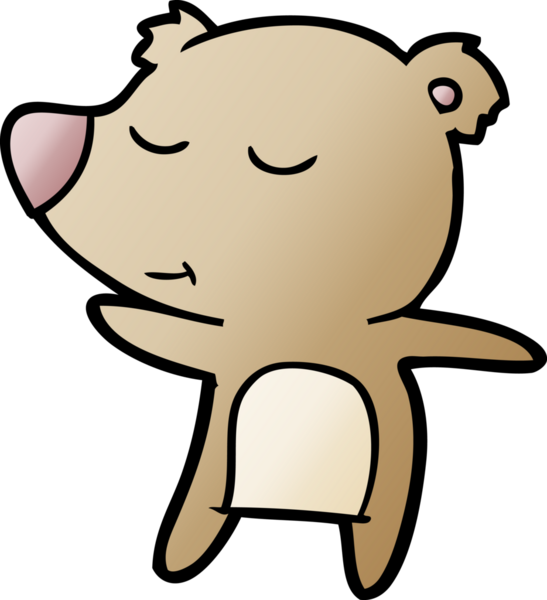 Bir insan tarafından çizilmiş mutlu çizgi film ayısı.