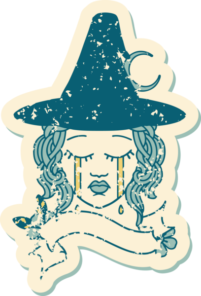 Retro Dövme Tarzı İnsan Cadı Yüzü Bir İnsan Tarzı Çizmiş