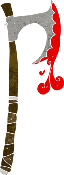 Bir insan tarafından çizilmiş viking baltası.