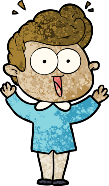 Bir insan tarafından çizilmiş heyecanlı bir çizgi film.