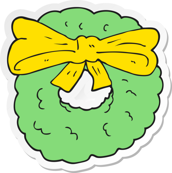 Bir insan tarafından çizilmiş Noel çelengi çıkartması.