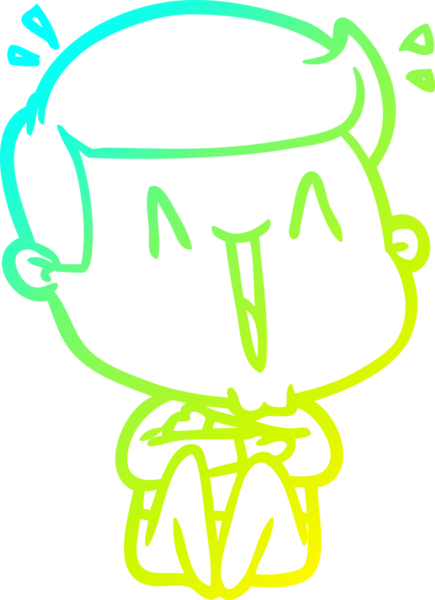 Bir insan tarafından çizilmiş mutlu bir adamın soğuk çizgi çizimi.