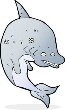 Bir insan tarafından çizilmiş bir köpek balığı.