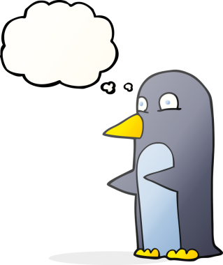 Bir insan tarafından çizilmiş serbest çizim baloncuk pengueni.