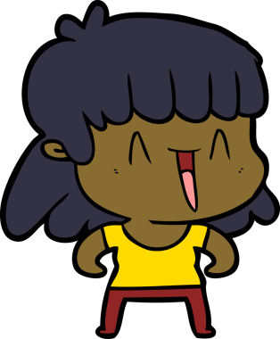 Bir insan tarafından çizilmiş karikatür kadın.