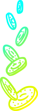 Bir insan tarafından çizilen bozuk paraların soğuk gradyan çizimi