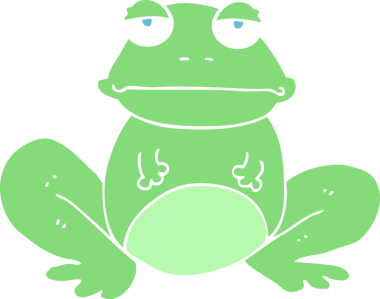 Bir insan tarafından çizilmiş kurbağanın düz renk çizimi