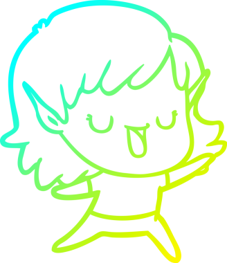 Bir insan tarafından çizilmiş soğuk gradyan çizgi çizimi.