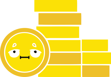 Bir insan tarafından çizilmiş paraların düz renkli retro karikatürü