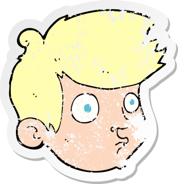 Bir insan tarafından çizilmiş, kederli bir çizgi film karakteri.