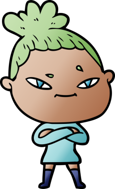 Bir insan tarafından çizilmiş karikatür kadın.