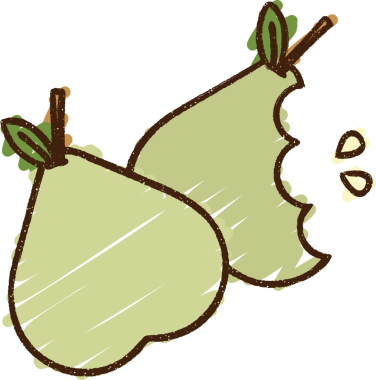 Bir insan tarafından çizilen meyve tebeşiri.