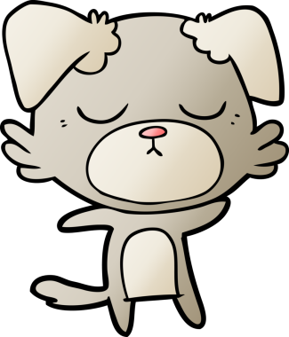 Bir insan tarafından çizilmiş şirin bir çizgi film köpeği.