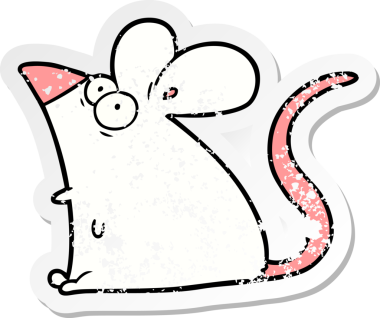 Bir insan tarafından çizilmiş korkmuş bir farenin sıkıntılı çıkartması.