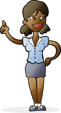 Bir insan tarafından çizilmiş harika bir fikri olan karikatür kadın.