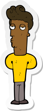 Bir insan tarafından çizilmiş sıkılan bir çizgi filmin çıkartması.