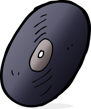 bir insan tarafından çizilmiş vinil plak.