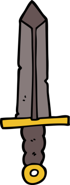 Bir insan tarafından çizilmiş bir kılıç.