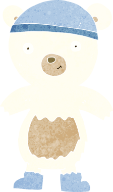 Bir insan tarafından çizilmiş şirin kutup ayısı.