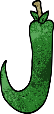 Bir insan tarafından çizilmiş kırmızı biber karalaması.