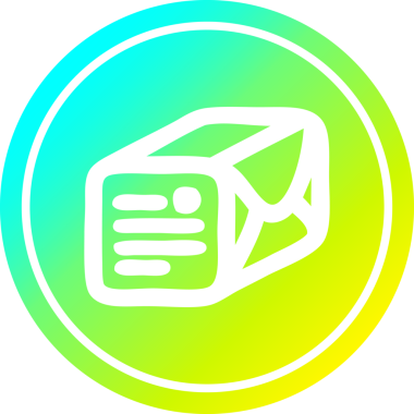 bir insan tarafından çizilen serin gradyan bitiş ile paketlenmiş dairesel simge