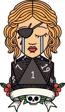 Retro Dövme Tarzı Ağlayan İnsan Haydut Doğal bir rulo bir insan tarafından çizilmiş