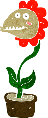 Bir insan tarafından çizilmiş bir canavar bitkisi.