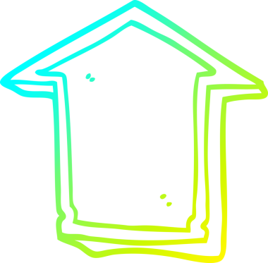 Bir insan tarafından çizilmiş karikatür yön okunun soğuk gradyan çizimi