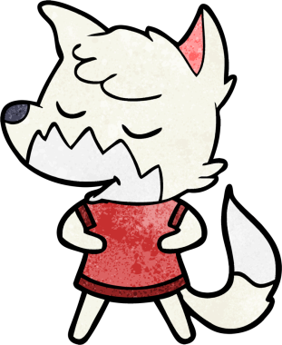 Bir insan tarafından çizilmiş dost canlısı çizgi film tilkisi