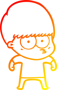 Bir insan tarafından çizilmiş gergin bir çizgi film çocuğunun çizimi.