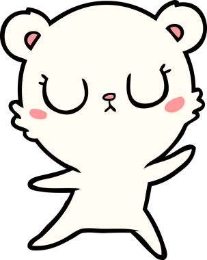 Bir insan tarafından çizilmiş barışçıl karikatür kutup ayısı