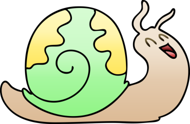 bir insan tarafından çizilmiş gölgelenmiş garip karikatür salyangozu