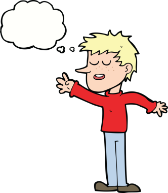 çizgi film mutlu adam bir insan tarafından çizilen düşünce baloncuğu ile ulaşır