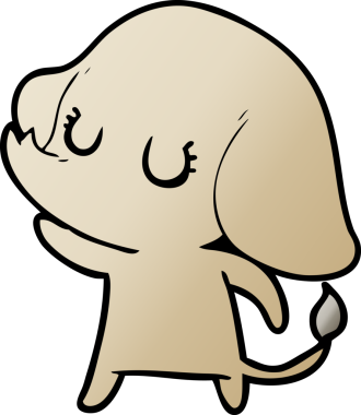 Bir insan tarafından çizilmiş şirin bir fil.