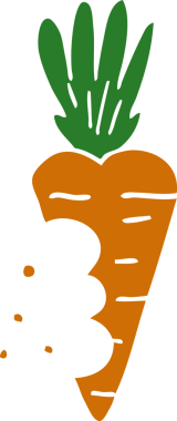 Bir insan tarafından çizilmiş ısırık izleri olan karalama havucu.