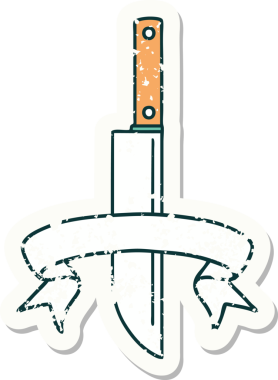 Bir insan tarafından çizilmiş eski bir bıçak amblemi.