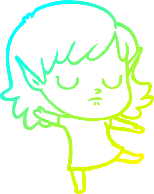 Bir insan tarafından çizilmiş soğuk gradyan çizgi çizimi.