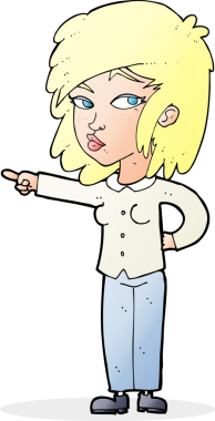 Bir insan tarafından çizilmiş çizgi film kadını.